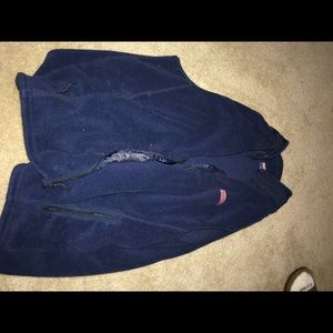 navy fleece zip up vest